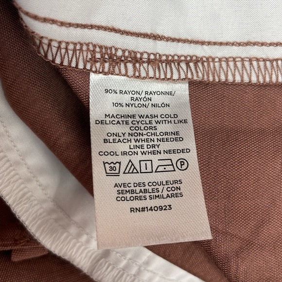 Ann Taylor LOFT High Rise Pleated Tapered Trouser Pant Minimalist Brown 16 - Picture 7 of 7